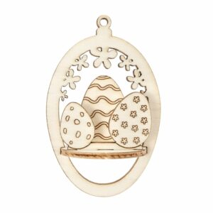 Figursett i tre – Egg Ø: 90mm – Påskeegg