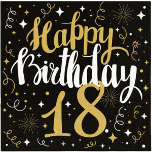 Serviett Gull Birthday 18