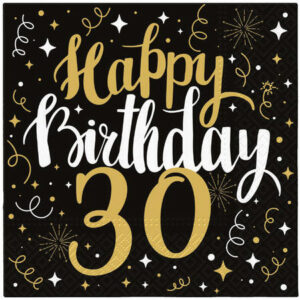 Serviett Gull Birthday 30