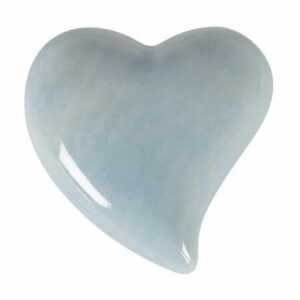 Hjerte porselen blå 4,5x5x2cm
