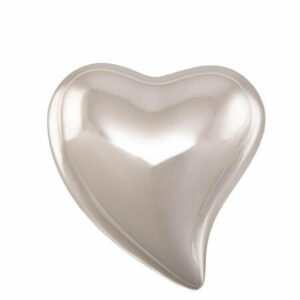 Hjerte porselen sølv 4,2x4,5x2cm