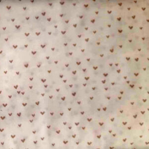 Bomullspoplin med print - mini heart ecru