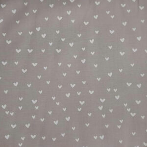 Bomullspoplin med print - mini heart sand