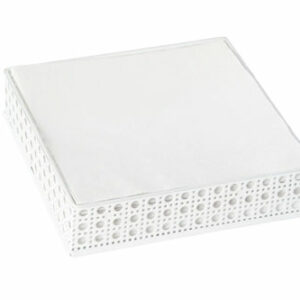 Serviettholder hvit metal lunch