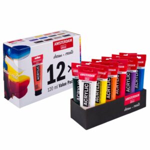 Amsterdam Standard Akryl Sett 120ml – 12 tuber – Value Pack