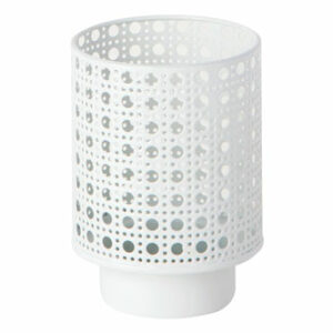 Metall lysestake hvit 9x12,35cm