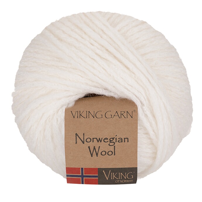 Viking Garn Norwegian Wool - 400 hvit
