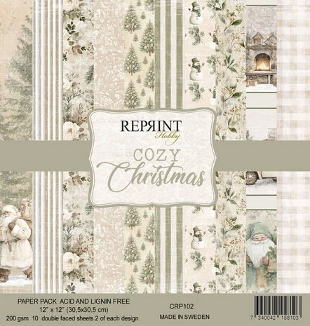 Reprint Cozy Christmas 12x12 Inch Paper Pack