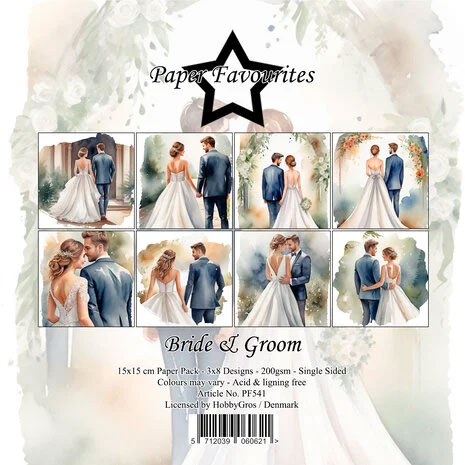 Paper Favourites Bride &amp; Groom 6x6 Inch Paper Pad