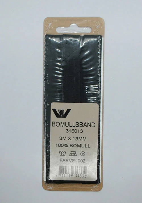 Bendelbånd 13mm, 3m - sort