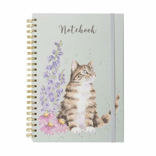 Wrendale A4 Notatbok, Katt - whiskers and wild flowers