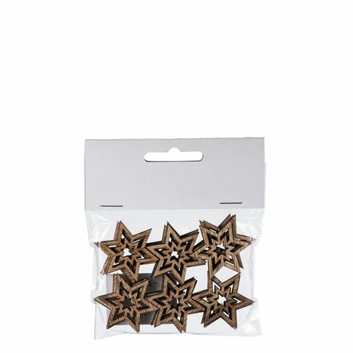 Stjerne i tre L3,5 cm 24stk