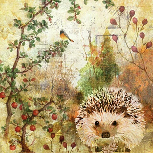 Serviett kaffe Autumn Hedgehog